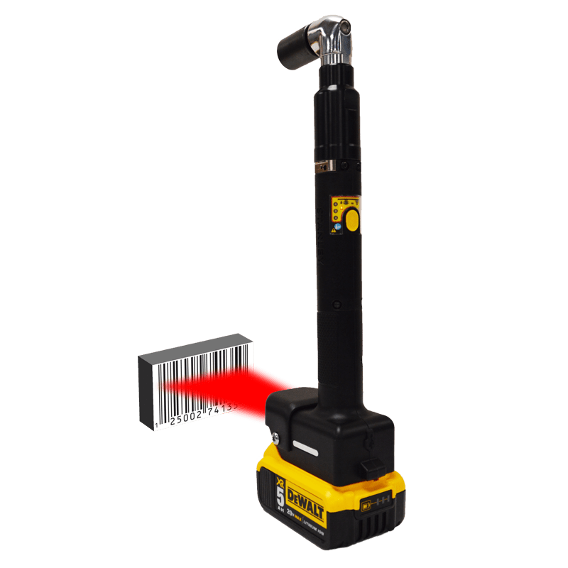 Barcode reader on cordless angle screwdriver - optional